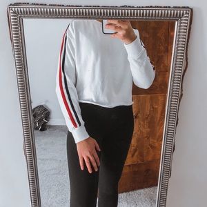 cropped white sweatshirt